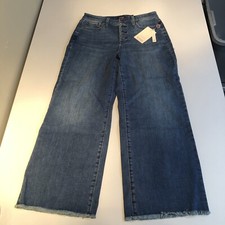 NYDJ Women's Teresa Wide Leg Ankle Jeans Blue Size 4