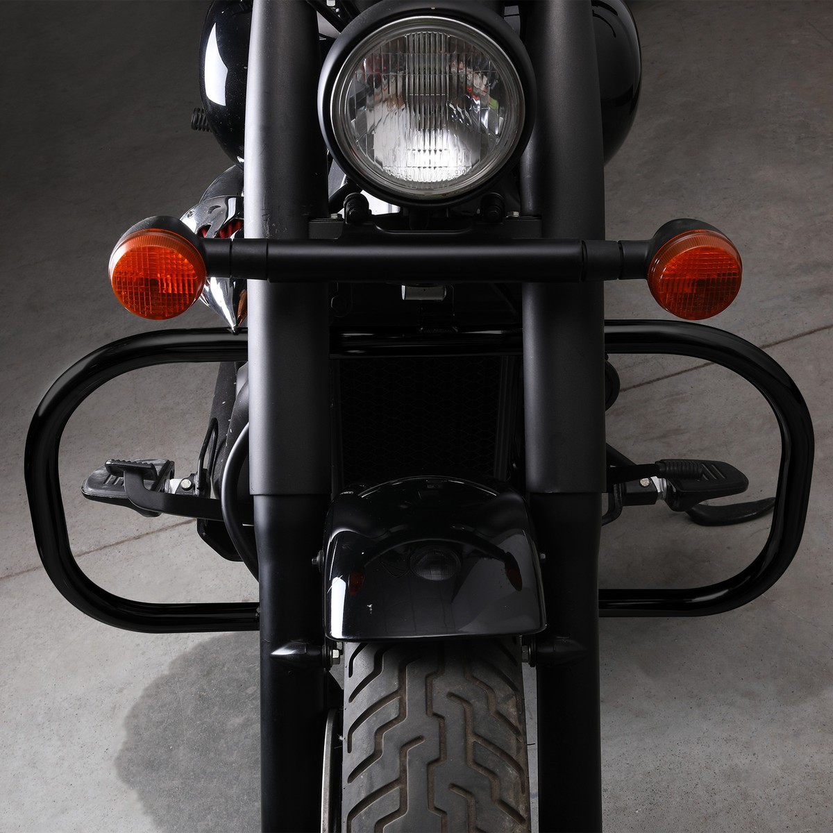 Bike Aero Bars Green-L Chrome 1/4 Highway Engine Guard Crash Bar