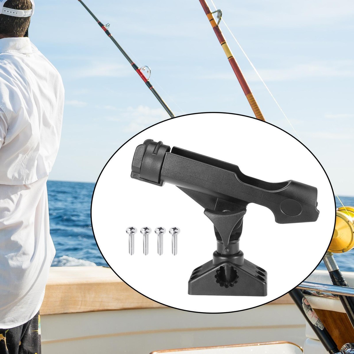 fishing rod holders for canoes PLUSINNO 2 in 1 Kayak Holder, Fishing Rod Boat positive locking Wenonah Scotty RodHolder