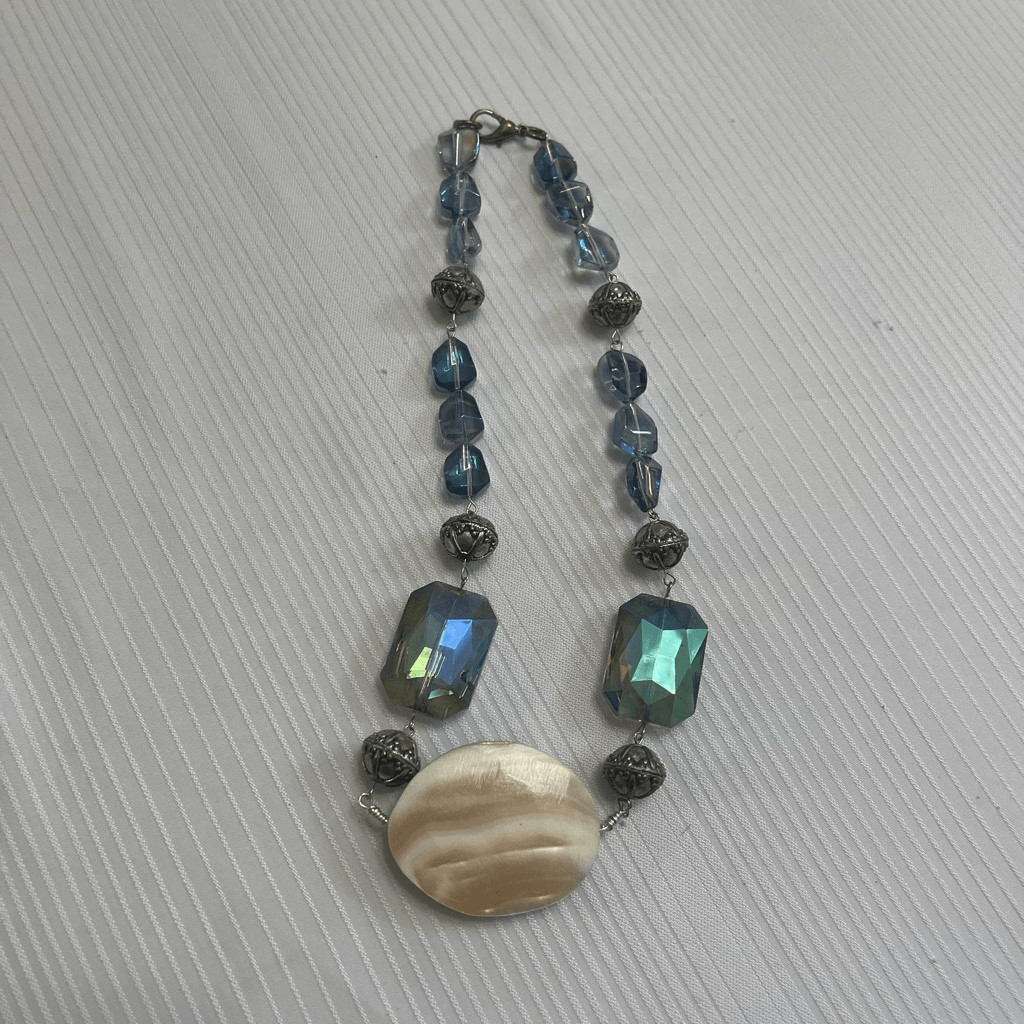 Abalone Shell Beaded Statement Necklace - image 7