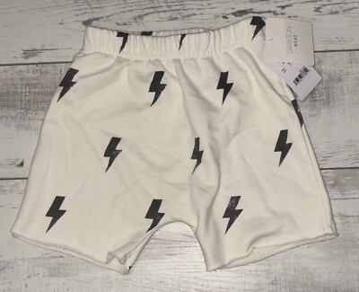 Grayson Threads Mini - Shorts size 2T - Lightning Bolts/Off-White/Gray - NEW