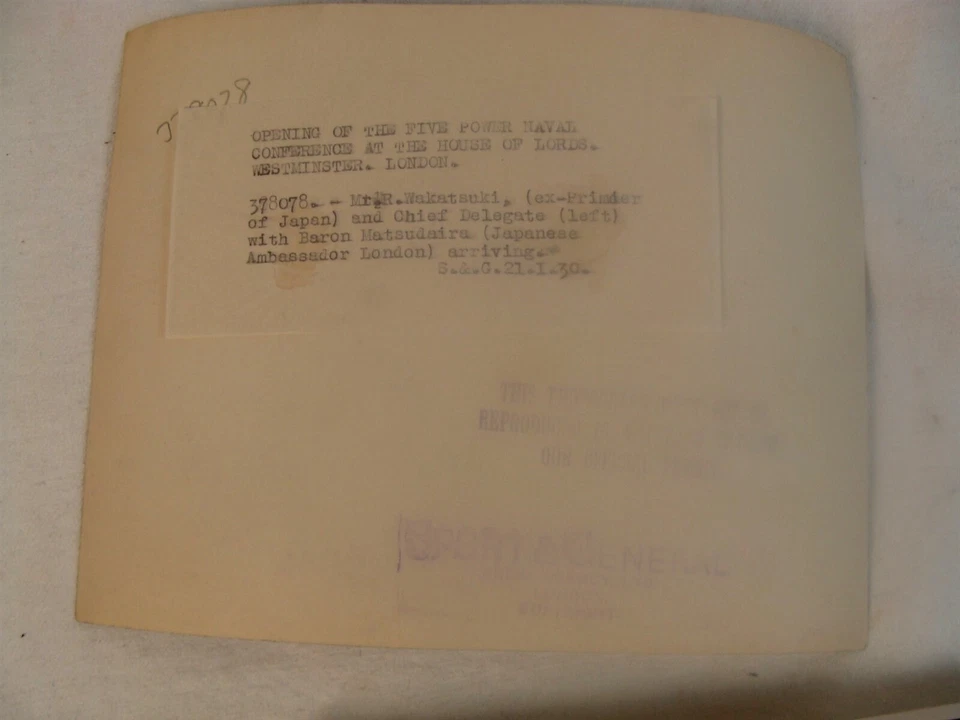 2 fotografías originales de la Convención Naval Five Power de Londres de 1930 Foto 3 de 4