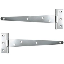 Large GALVANISED TEE HINGES 10"/25cm Door Outdoor Set T Strap Strong HEAVY DUTY