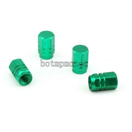 Tapas de válvula de vástago hexagonal verde para neumático/rueda de motocicleta 4 piezas para Harley-Davidson Foto 3 de 4