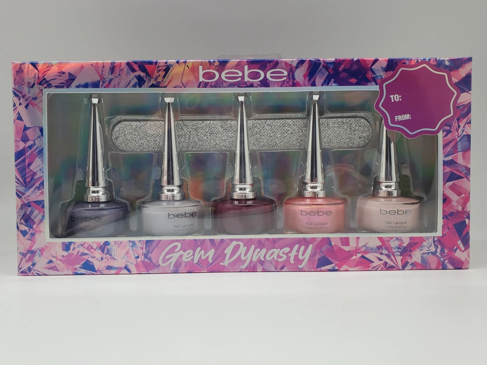 5 pc bebe Gem Dynasty Nail Lacquer Polish Set Purple Lavender Berry Pink Blush