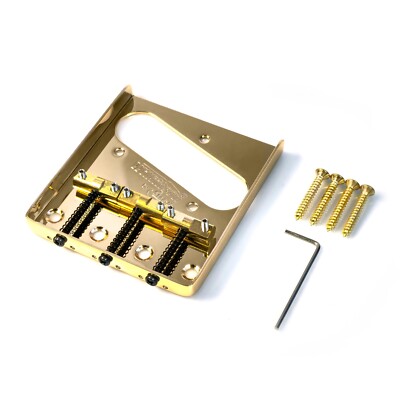 Wilkinson Telecaster Tele Ashtray Bridge WTB - Gold   Compensated Brass Saddles