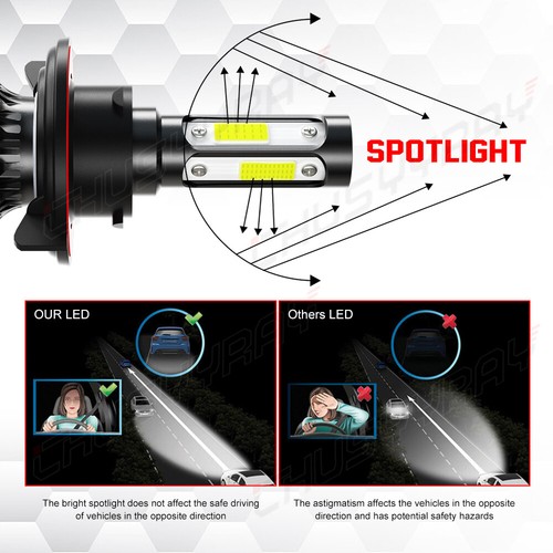 For Chevy HHR 2006-2011 - 2X 6000K White 9008 LED Headlight Kit Hi/Lo Bulbs - Picture 7 of 12