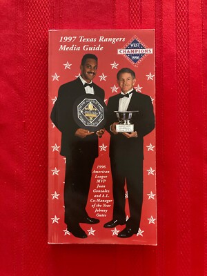 1997 MLB Texas Rangers media guide / Clark / Gonzalez / Rodriguez ...