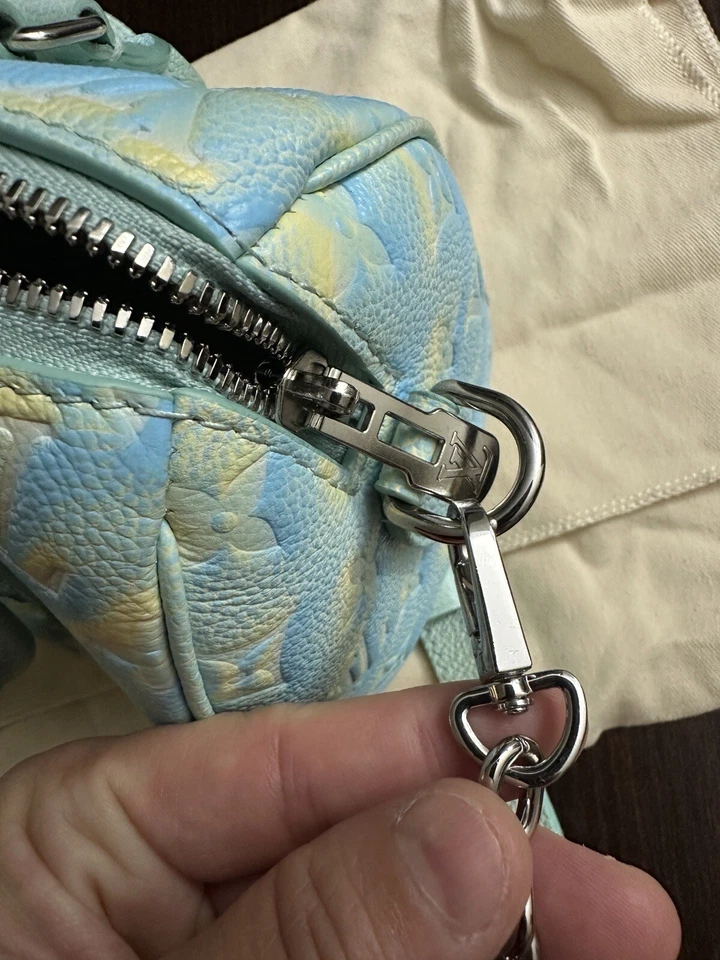 NUEVO BANDOLERA LOUIS VUITTON STARDUST SPEEDY BANDOLERA 20 Empriente AZUL Foto 3 de 4