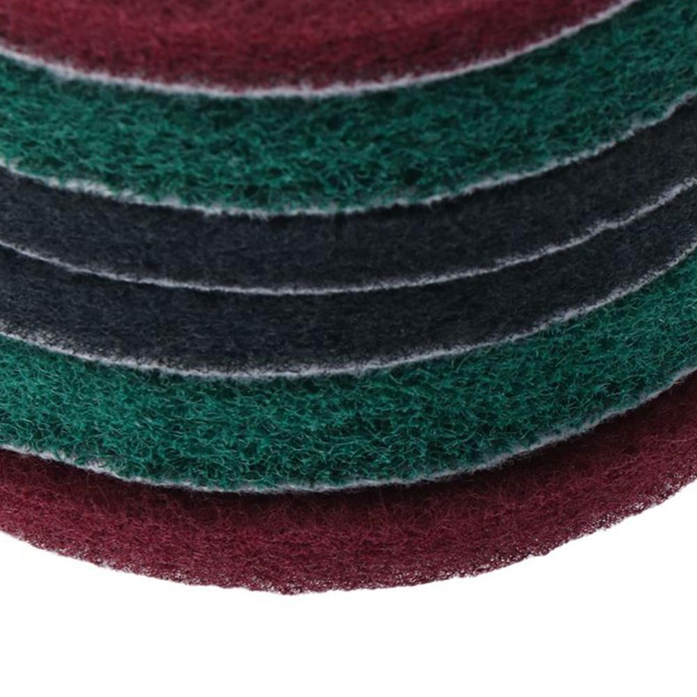 6pcs Green 180 Grit Drill Scuff Pads Flocking Buffing Pad for Rust