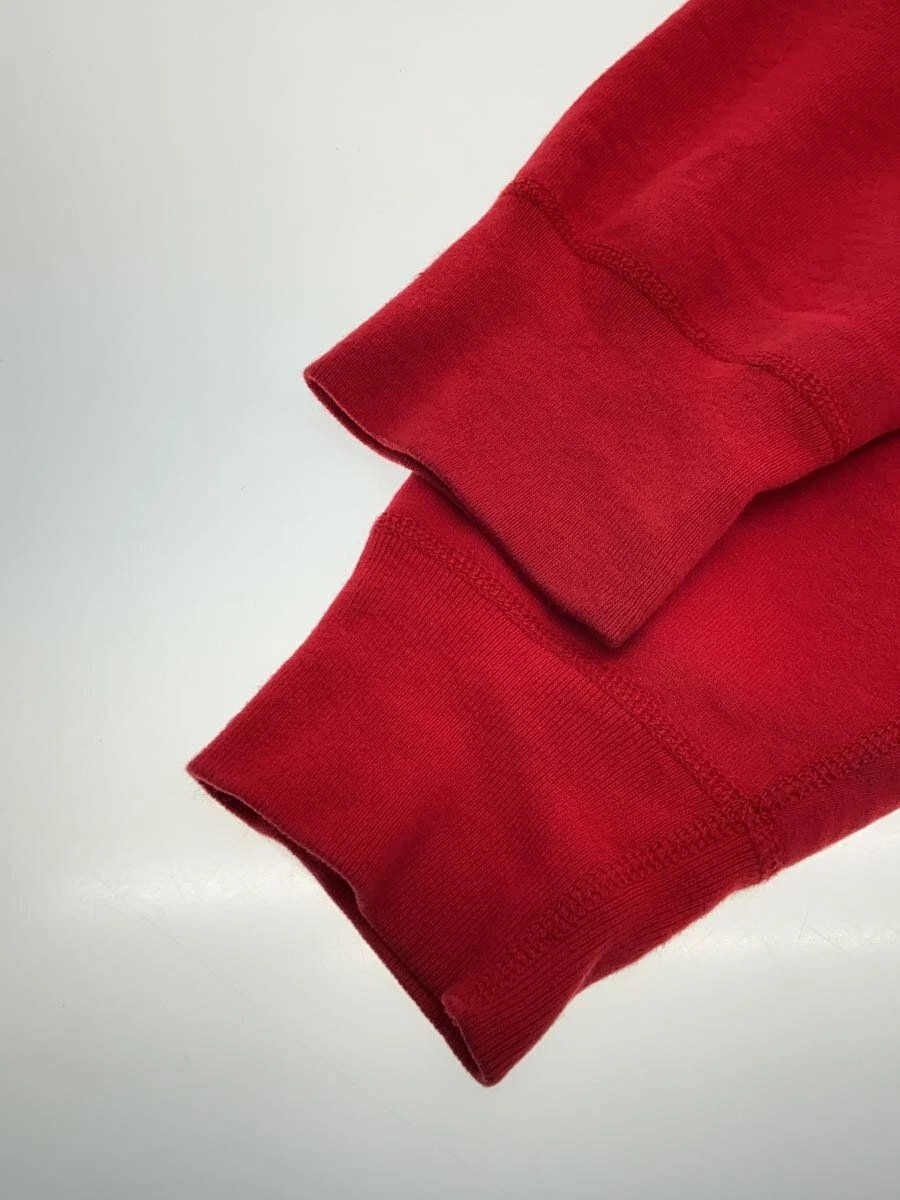 Felpa Supreme con cappuccio logo S M cotone rosso macchiato usata