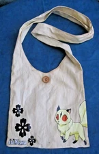 Vintage Inu Yasha canvas Tsunobukuro style bag with Kirara image
