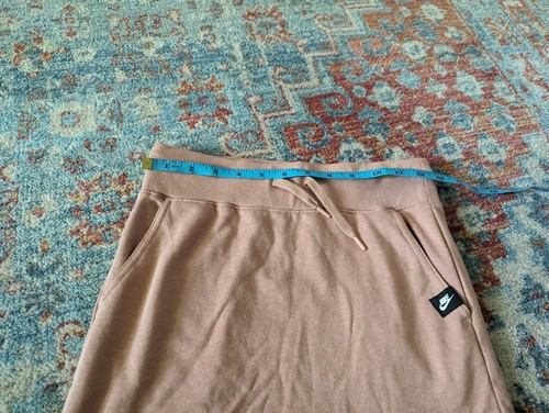 NEW Nike Air Girls Small French Terry Sweat Skirt Logo Wrap Edge Tan Pink PullOn - Picture 7 of 8