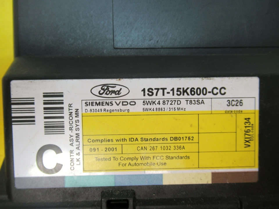 THEFT LOCKING ALARM COMPUTER ECM KEYLESS ENTRY REMOTE UNIT for 02 03 FORD FOCUS - image 2 of 4