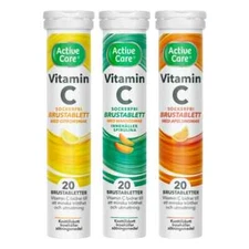 3 x Active Care 1000mg Vitamin C Immune Support 20 Effervescent Tablets Each