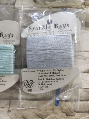 26 x Rainbow Gallery Sparkle Rays Green Aqua Blue 10 yd Needlepoint Cross Stitch - Picture 8 of 9