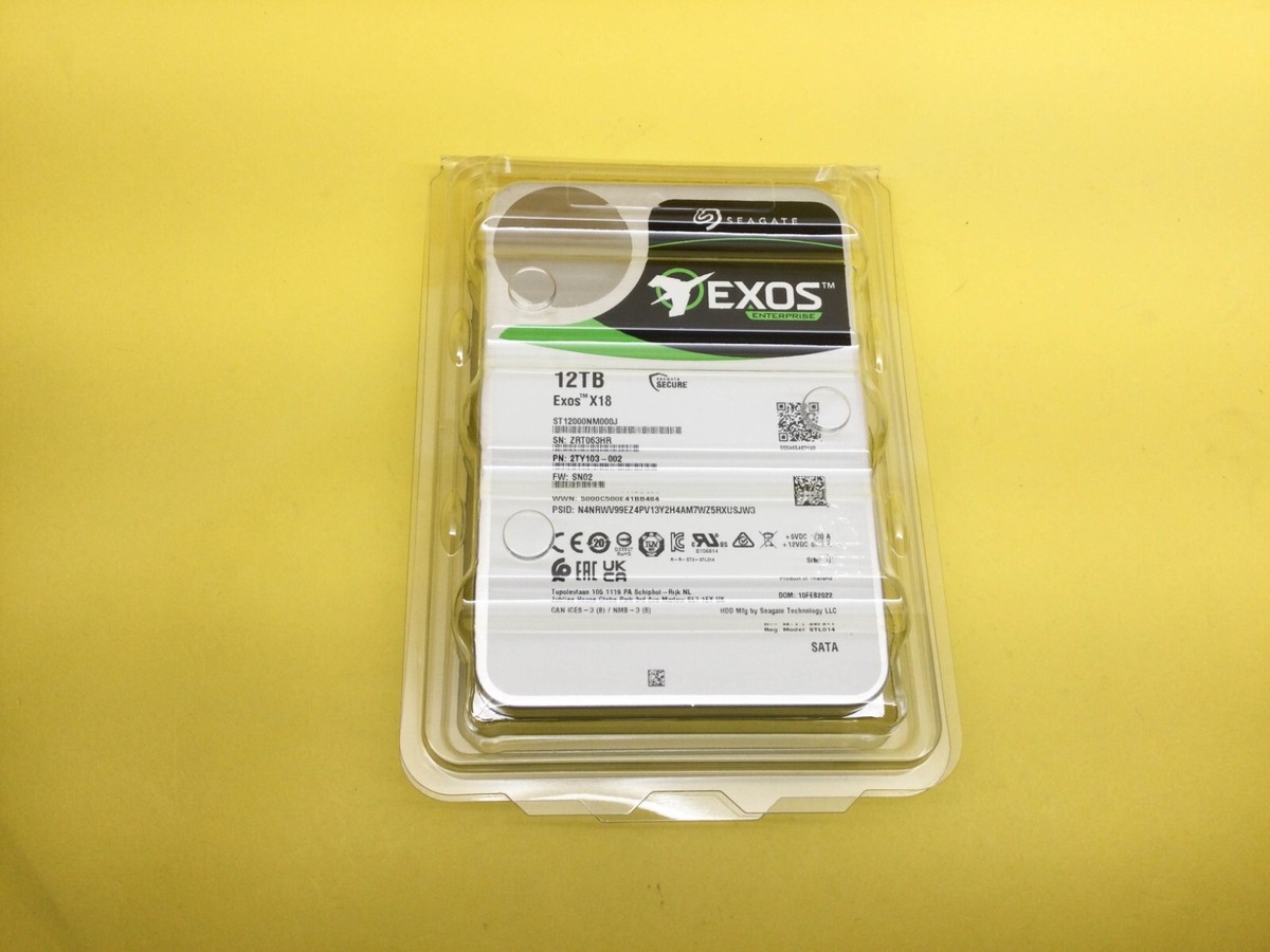 Disque Dur Seagate Exos X18 12To - SATA 512e/4Kn, 7200 Tr/min, 256 Mo Cache, Garantie 5 Ans