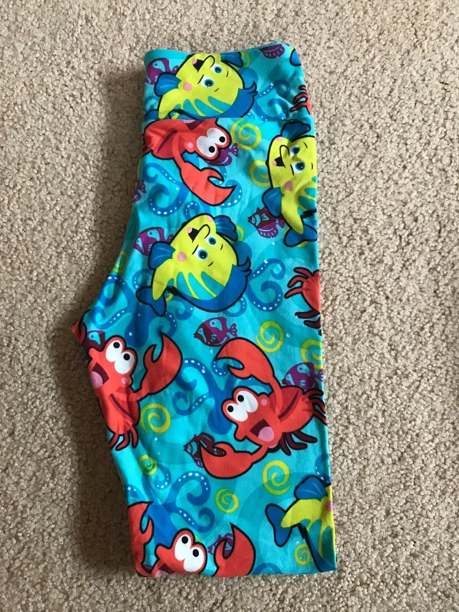 NEW Lularoe Leggings Tween Disney Little Mermaid Sebastian Flounder