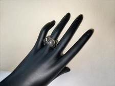 ALFRED VILLASANA SIGNED MEXICO Eagle Assay STERLING SILVER RING VINTAGE JEWELRY