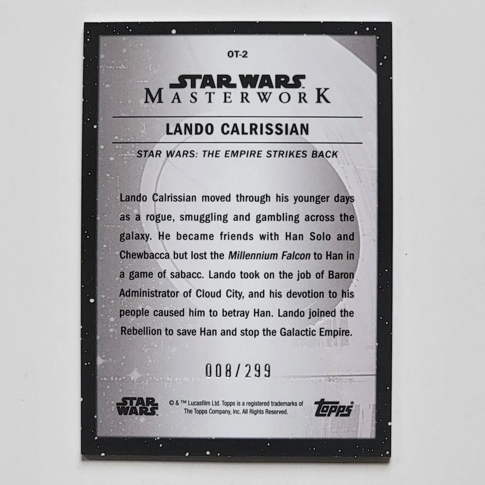 2022 TOPPS STAR WARS MASTERWORK LANDO TRILOGY POSTER FOIL 008/299 - Image 2 of 2
