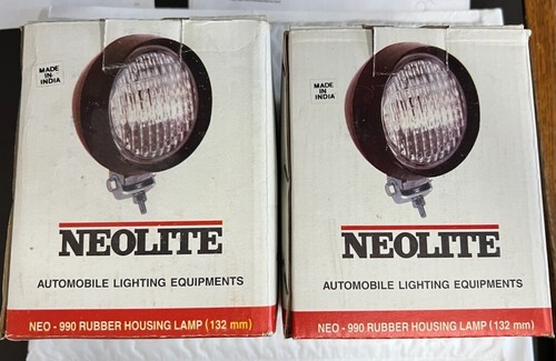 Work Lamp Round Neolite w/Rubber Housing-PAIR (Halogen Bulbs Included) - Picture 2 of 4