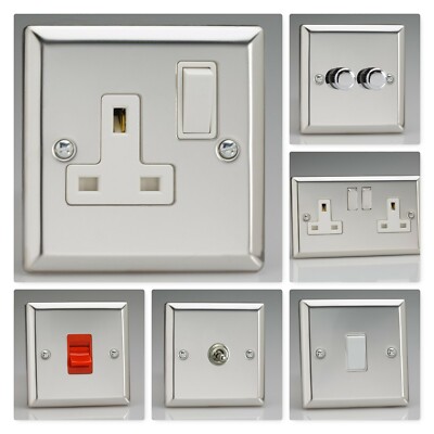 Varilight Classic Spiegel Chrom XCW Lichtschalter Steckdose Dimmer Kipp Herd TV