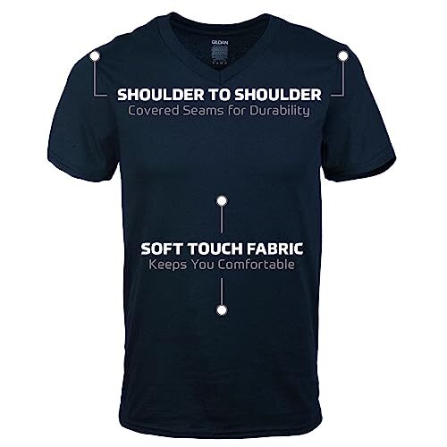 Men's VNeck TShirts, Multipack, Style G1103, Navy/Charcoal/Cardinal