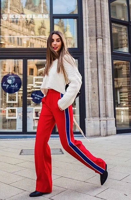 New Without Tags Zara Red White Striped Trousers Palazzo Pants Bloggers Fav  S  eBay