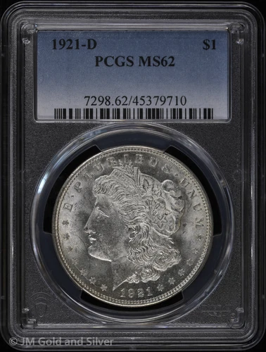 1921-D $1 Morgan Silver Dollar PCGS MS 62 | Uncirculated UNC