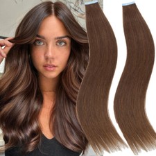Russian Tape In Human Hair Extensions Real Remy Skin Weft Full Thick Vanille USA