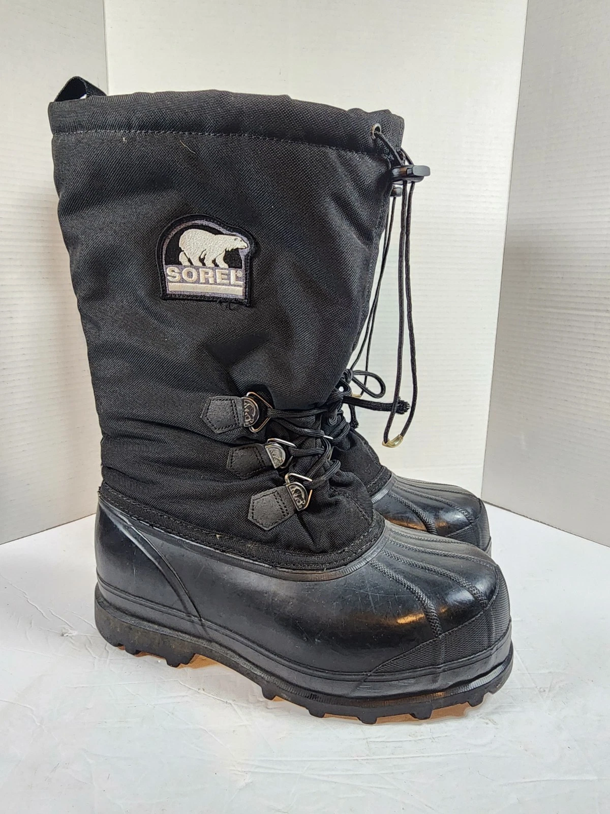 Sorel Glacier NM1042-010 Waterproof Warm Insulated Winter Boots Black Mens Sz 11