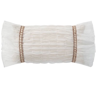 New Waterford Donegan Exquisite Ruched Decorative Bed Pillow 11x20