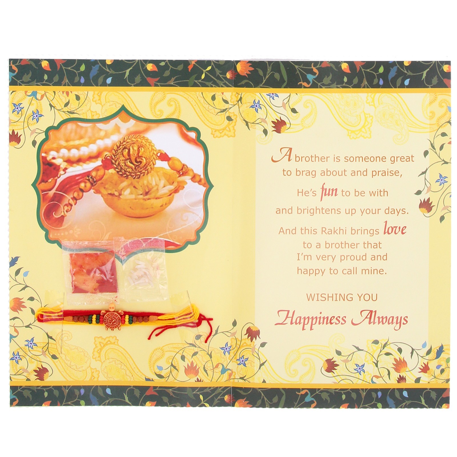 Rakhi Card Raksha Bandhan Greeting Card with Rakhi Thread Brother Hindu Festival — image 2