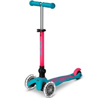 Micro Mini Deluxe Foldable Neon Led Kinder-Scooter Faltbarer 3-Rad Roller Pink
