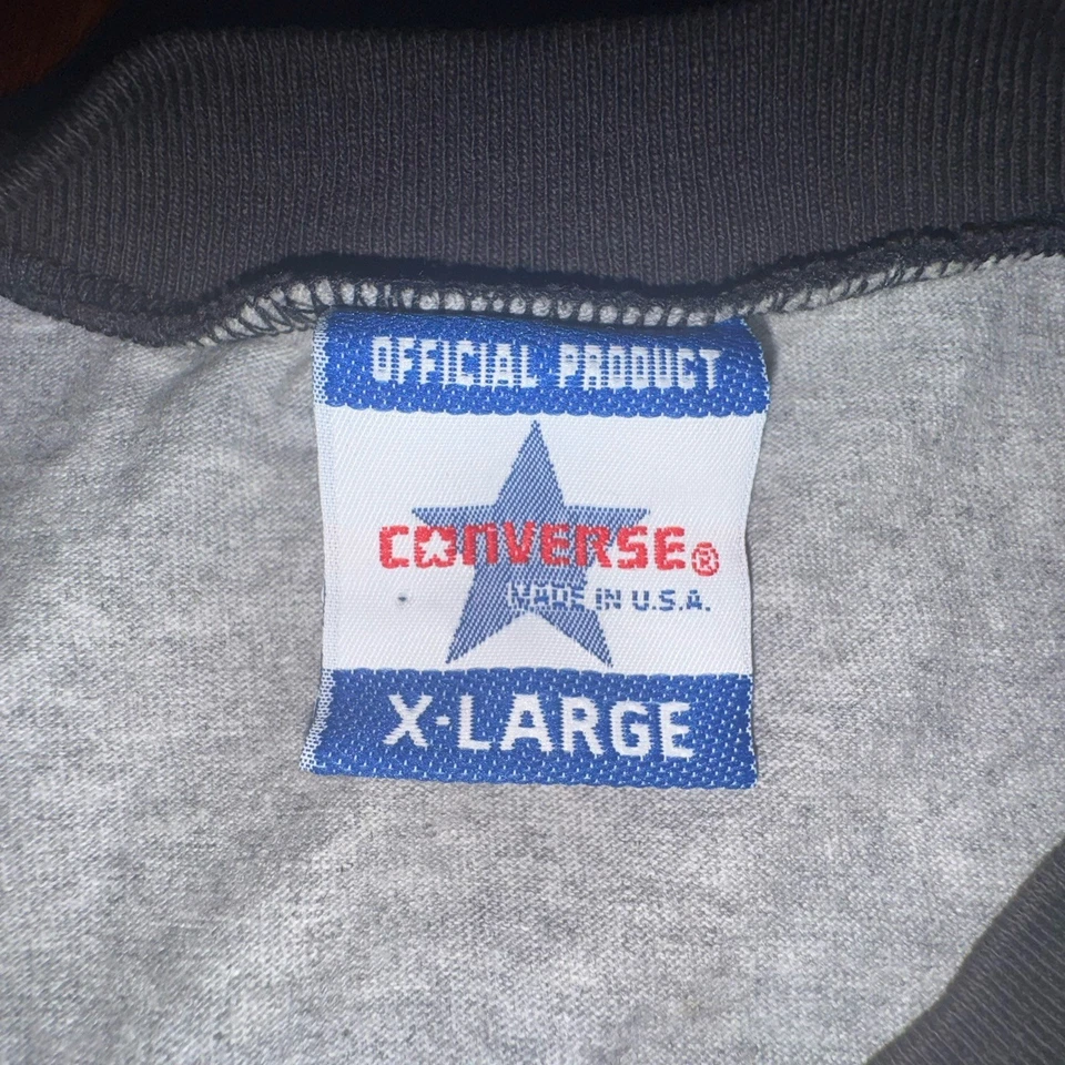 复古 90 年代匡威 All Star Ringer T 恤灰色黑色冲浪板标志美国 XL — 第 4/4 张图片