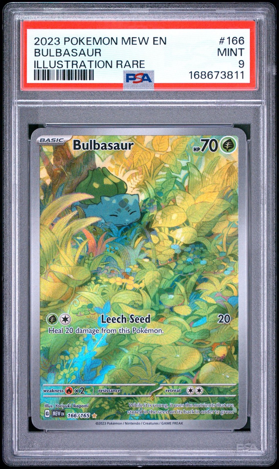 2023 Pokemon 151 Illustration Rare #166 Bulbasaur PSA 9