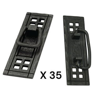 #ad SET of 35 Mission Craftsman Farmhouse Style Pull Black Door Drawer Handles NEW $174.97