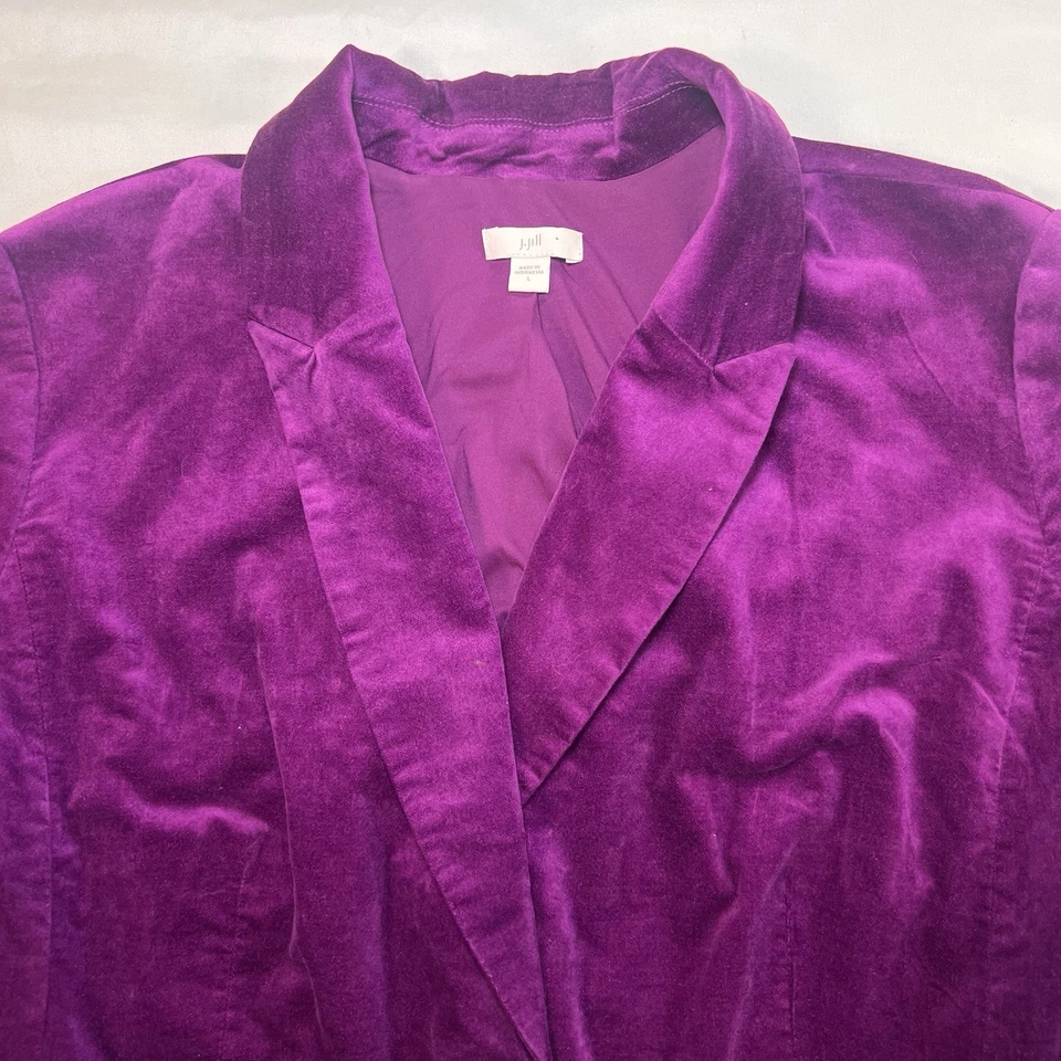 Blazer J. Jill Sugarbeet para mujer talla L púrpura terciopelo terciopelo elástico Foto 3 de 4