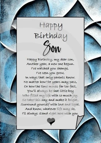 NEW Happy Birthday MY Son  A5 Card Birthday Card for Him Birthday With Love
