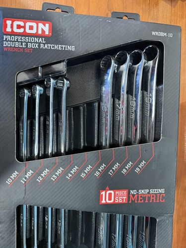 Icon Double Box Long Ratcheting Icon Professional Double Box Ratcheting Wrench Set 10pc Metric 10-19mm ...