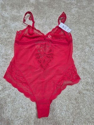 SIMONE PERELE Elles Bodysuit in Fiery Red Size AU14/FR3 $159.95