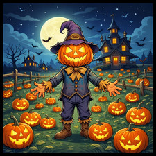 30 Custom Halloween Pumpkin Dude Personalized Address Labels