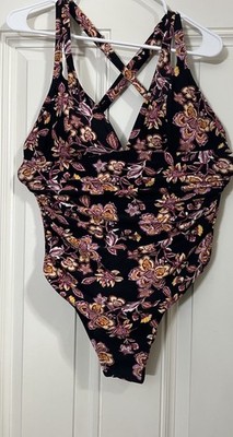 CUPSHE Women's One Piece Swimsuit Tummy Control Deep V Size Large