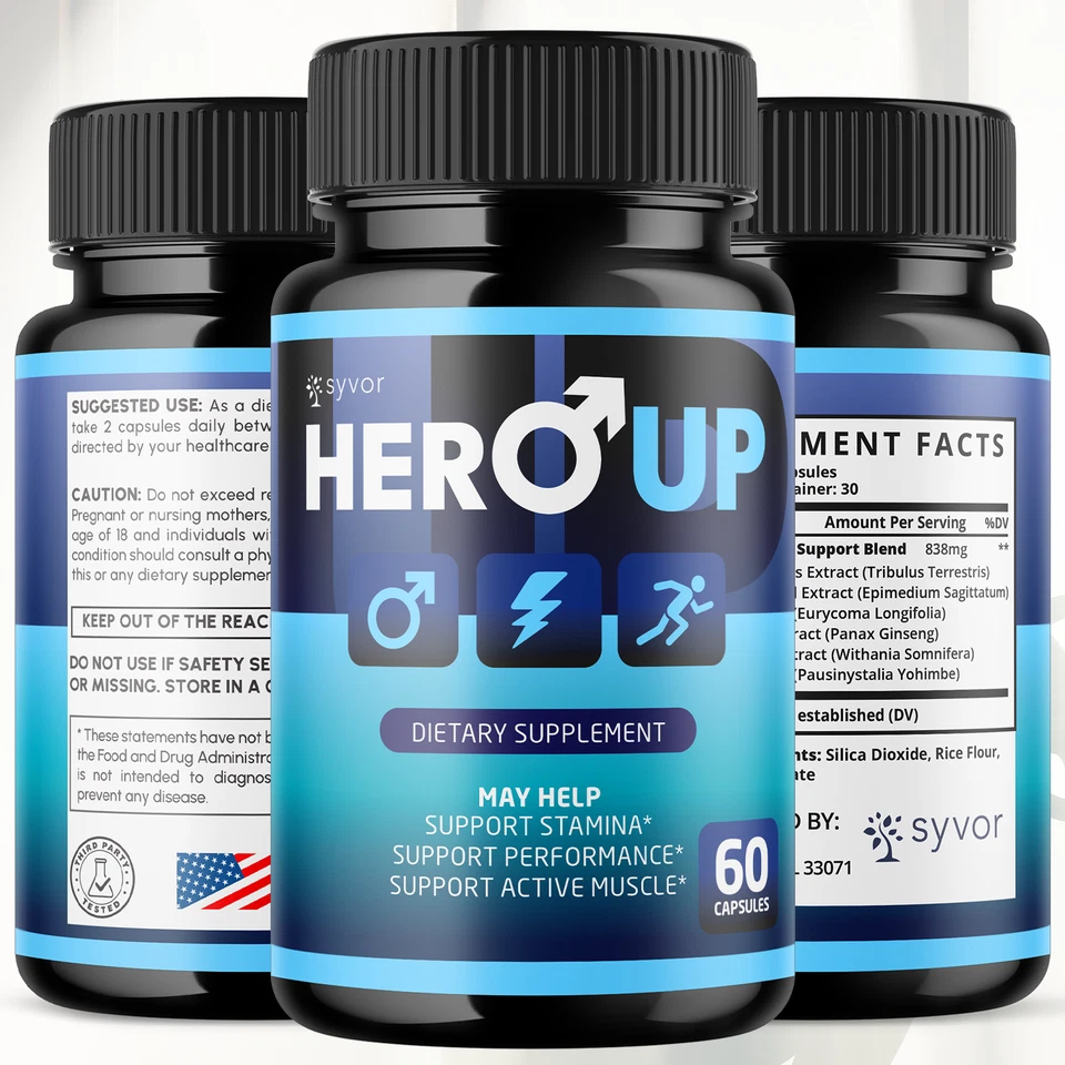 (5 Pack) Hero Up for Men Advanced Max Formula Vitamin Supplement 300 Capsules - Image 4 of 4