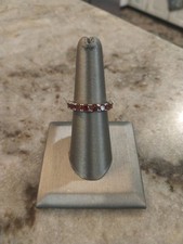 Mozambique Garnet Eternity Band Ring in Stainless Steel Size 7.0 4.40 ctw