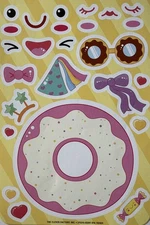 LARGE MAKE-A-DONUT Stickers (25pc)Sunglasses•Faces•Food •Princess•Card Making•