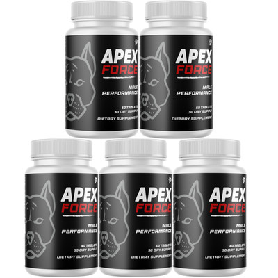 Apex Force Performance Supplement For Male, Stamina Support Formula - 5 Bottles