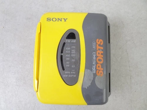 Vintage Sony Walkman Sports WM-SXF10 FM AM Radio Cassette Player Yellow Works!