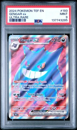 2024 POKEMON TEF EN-TEMPORAL FORCES ULTRA RARE #193 GENGAR EX PSA 9