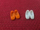 VINTAGE BARBIE TUTTI OUTFIT "ORANGE & WHITE" SHOES TO SEVERAL OUTFITS X 2 PAIRS
